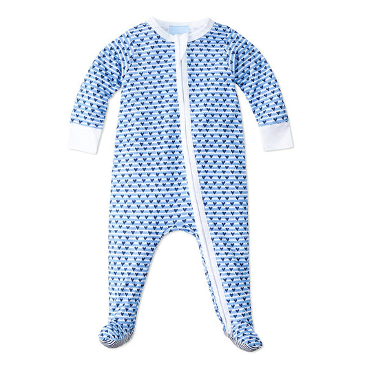 Sailor Hearts Zip Baby Onesie