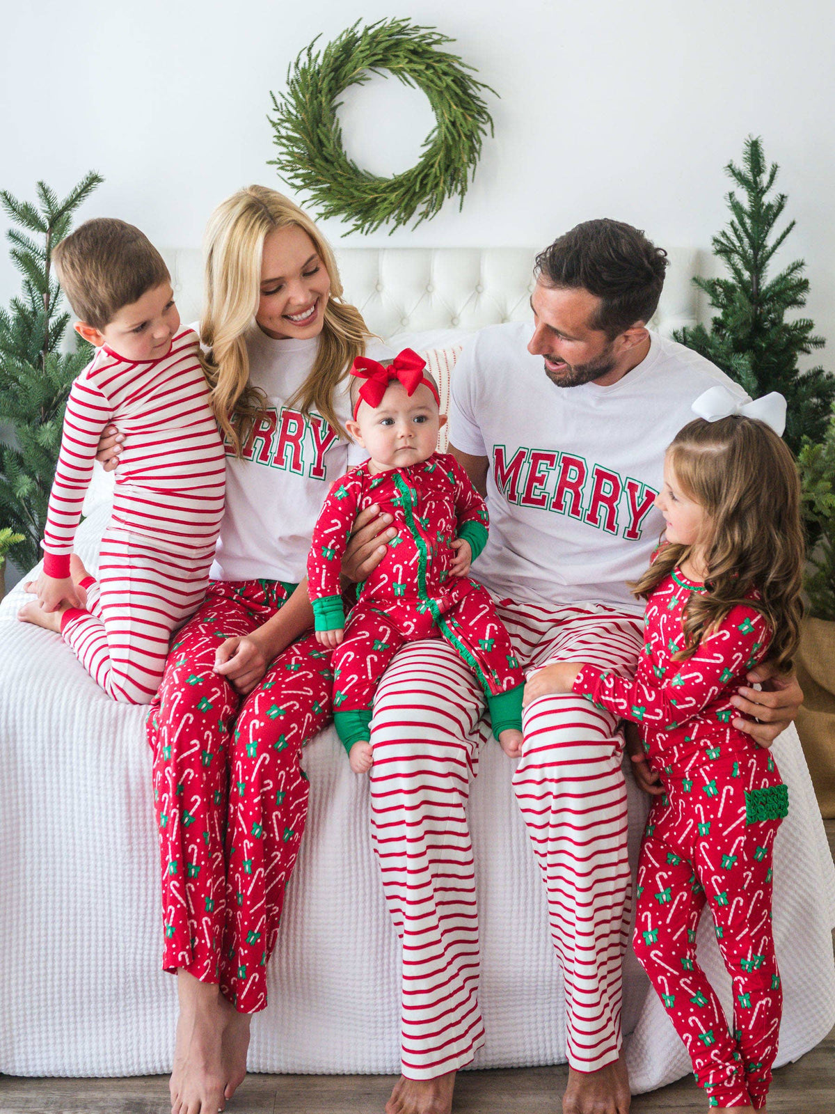 SoftSnooze™ Baby Girls Bamboo Viscose Candy Cane Cutie Convertible Ruffle One Piece Footie Pajama