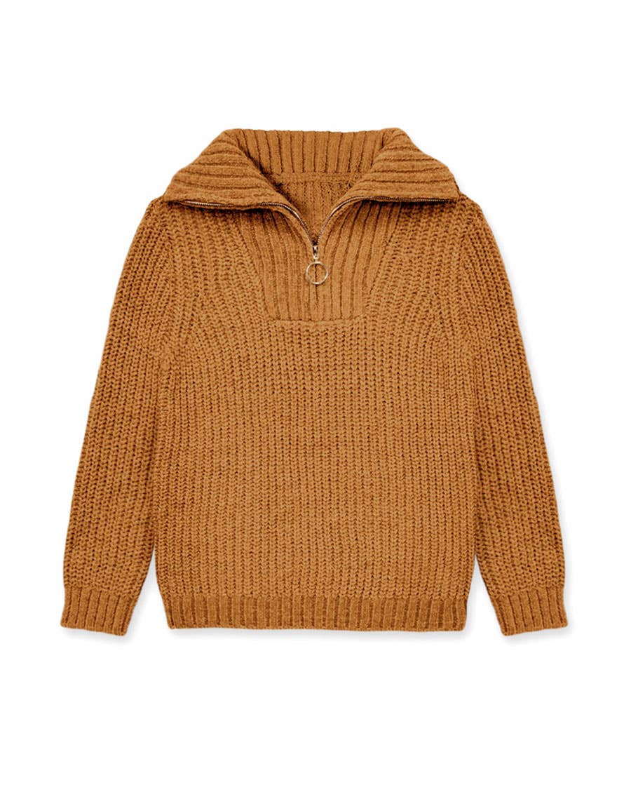 Zip Front Lurex Sweater