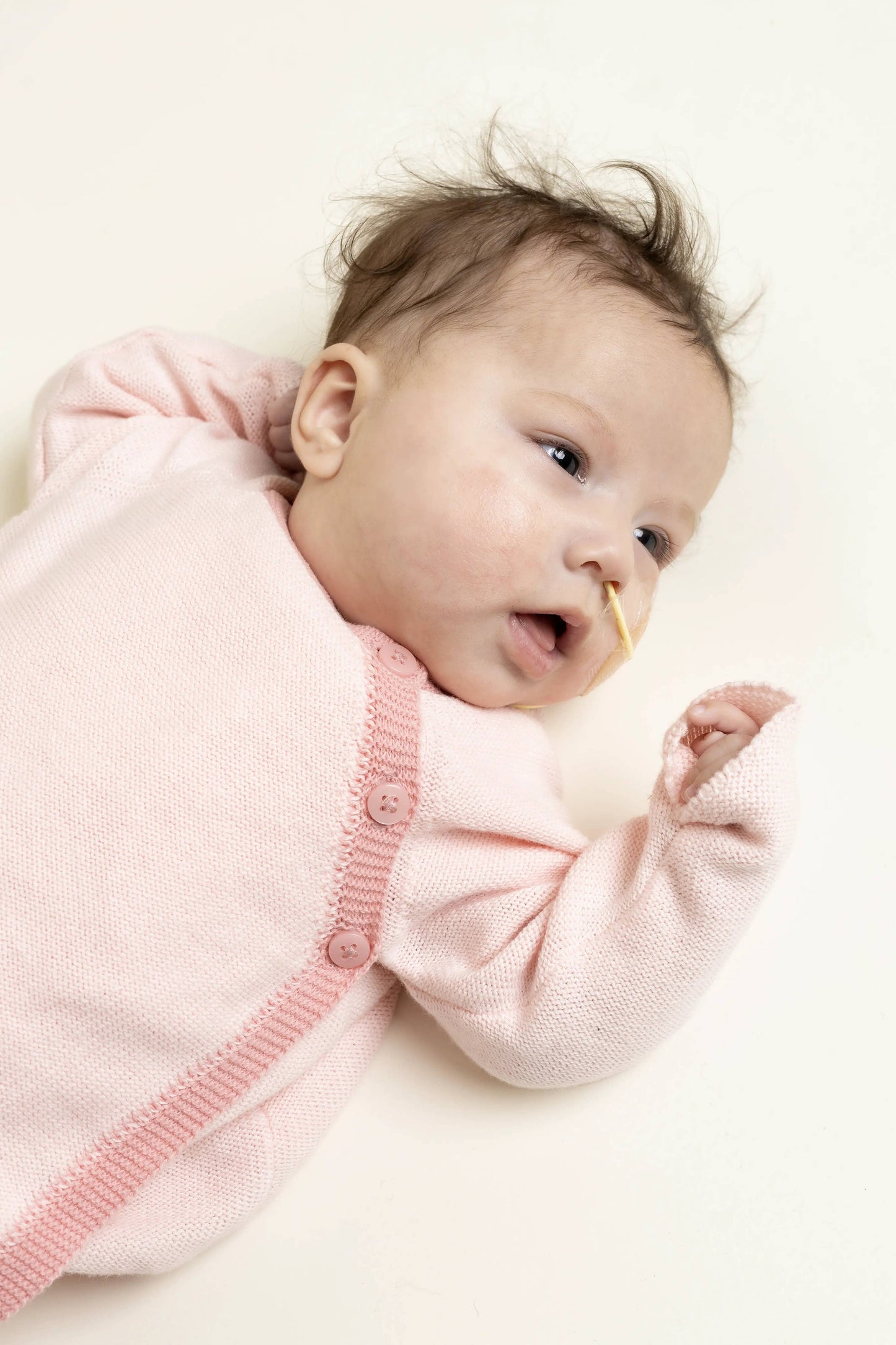 Little Darling Knit Top + Bottom - Pink Heart on Pink