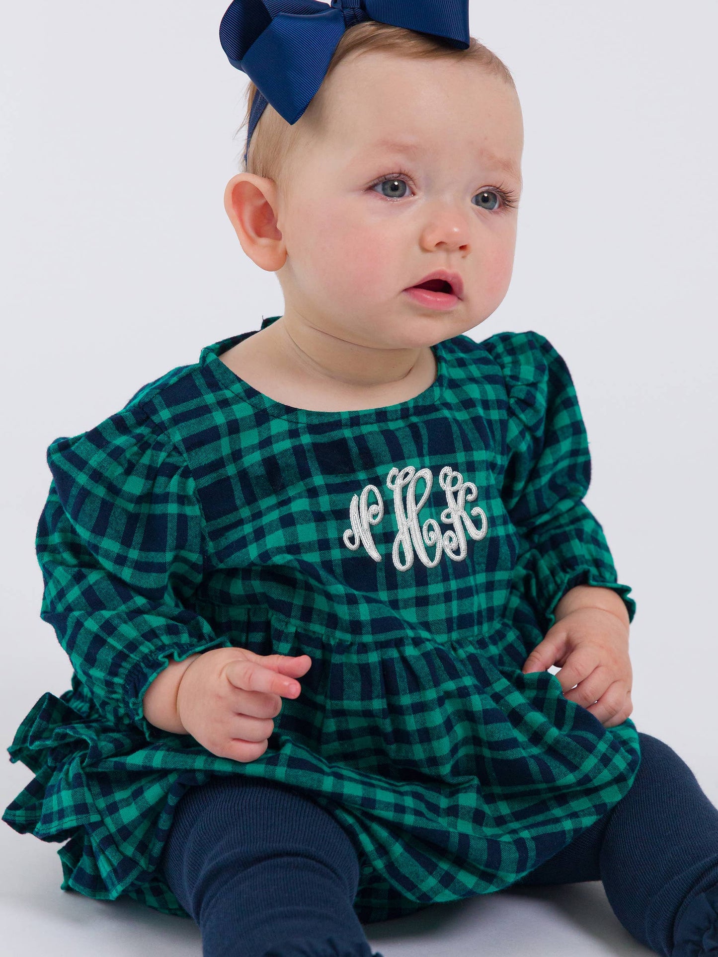 Hayden Plaid Woven Long Sleeve Bubble Romper