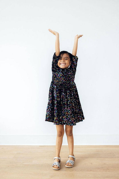 Confetti Velvet Sequin Dress