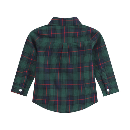 Blue, Green Red Plaid Dress Shirt