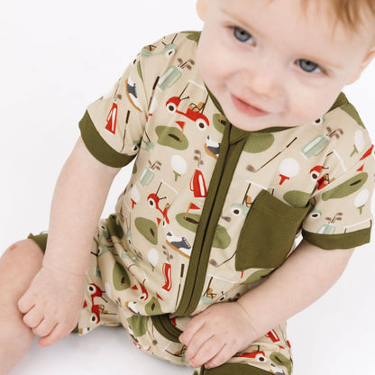 Tee Time Golf Bamboo Baby Shortie Romper