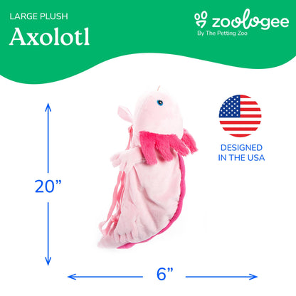 Axolotl Pink 20"  Plush Animal Backpack