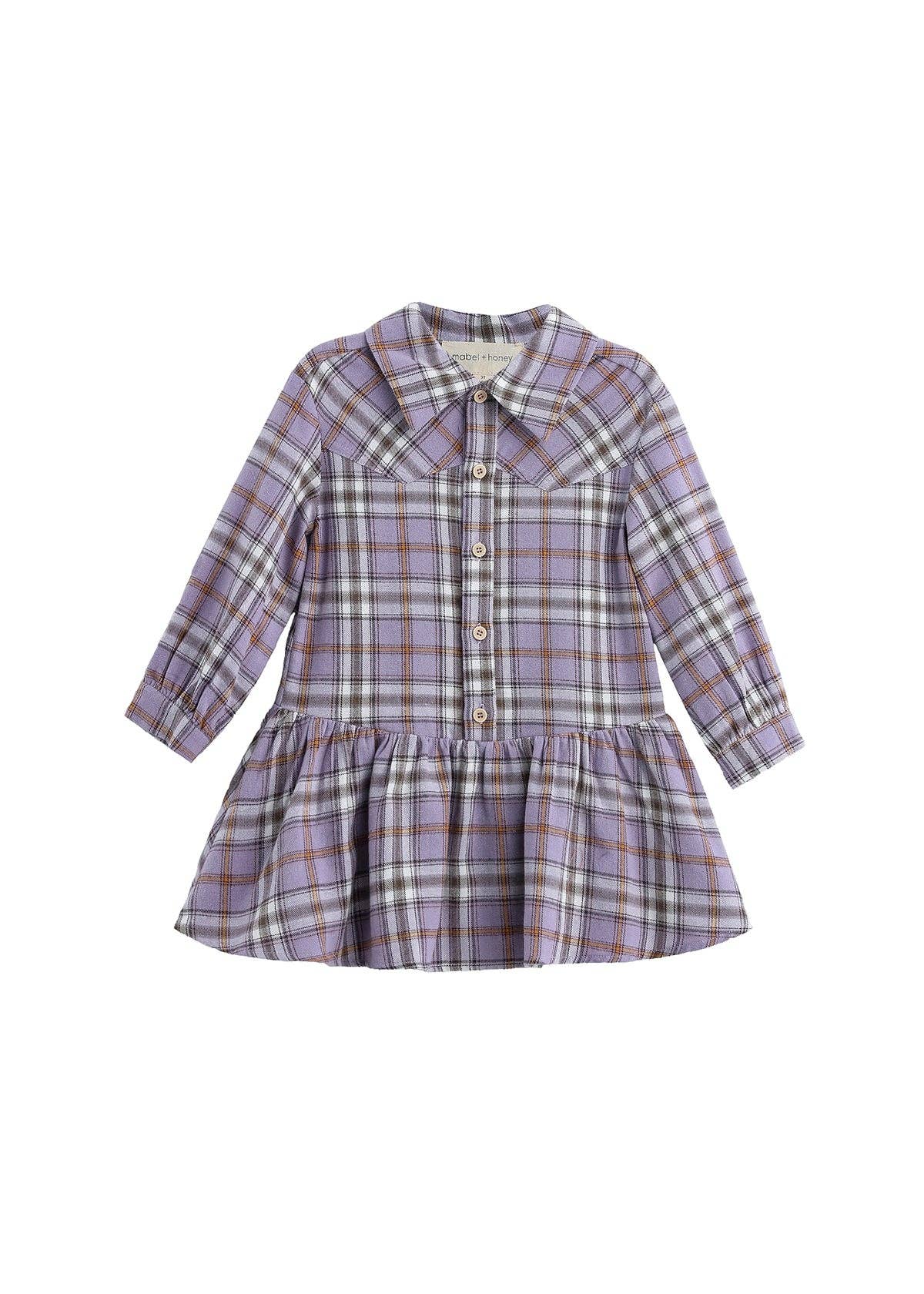 Char Dress Long Sleeve Plaid Dropwaist Flannel Dress