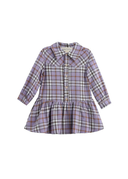 Char Dress Long Sleeve Plaid Dropwaist Flannel Dress