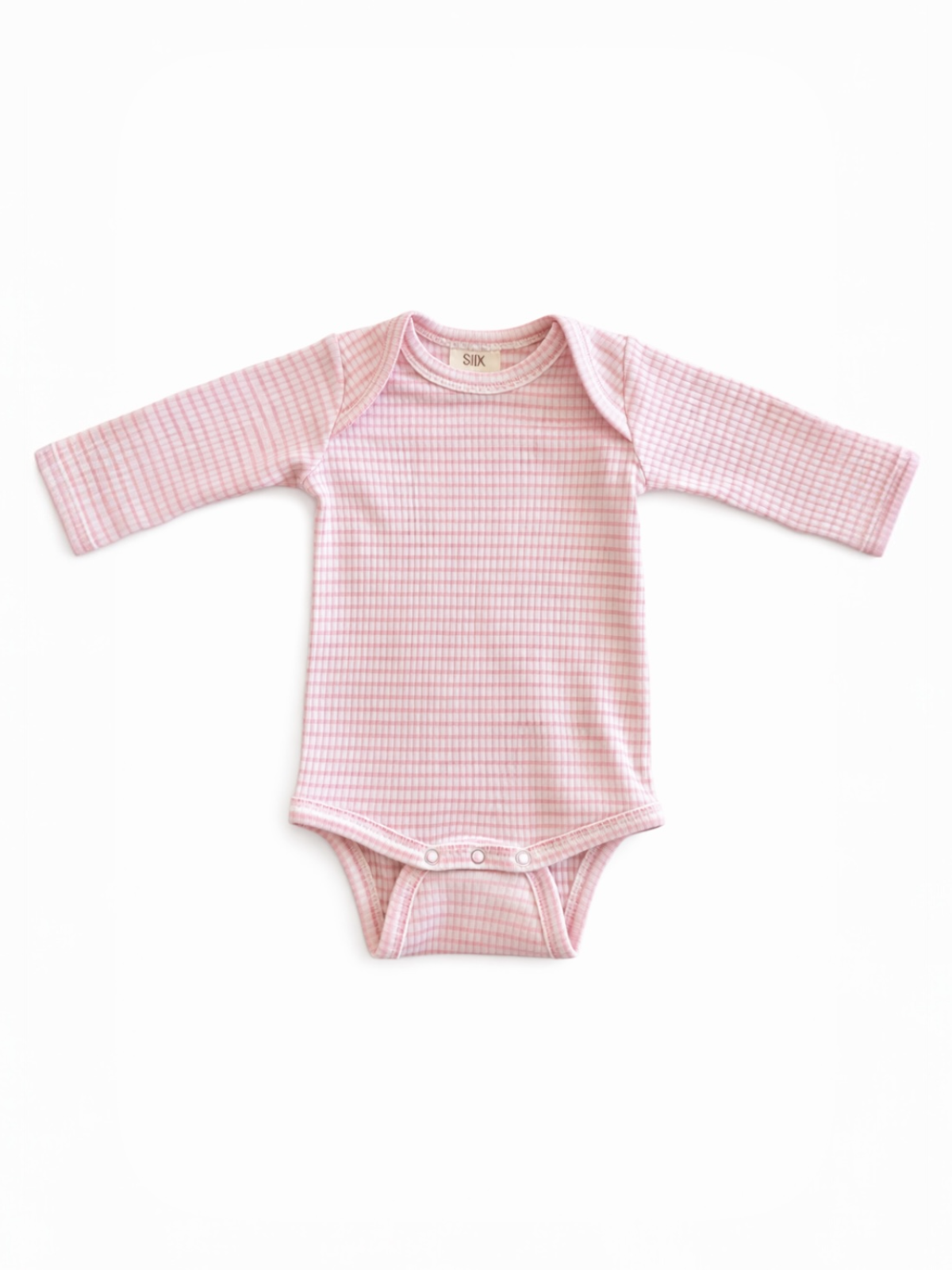 Pink Stripe / Ribbed Long Sleeve Bodysuit