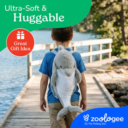 Dolphin 20"  Plush Animal Backpack