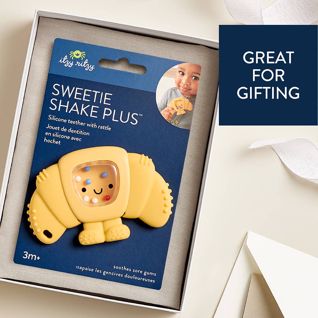 *NEW OPTION* Sweetie Shake Plus™ - Teething + Rattle Toy: Croissant