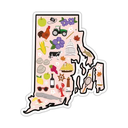Rhode Island Vinyl Sticker - State Sticker, Travel Gift