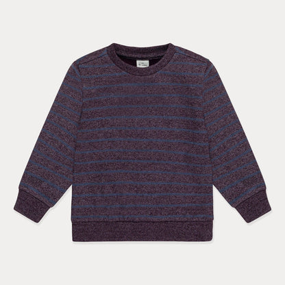 Crewneck Sweatshirt, Striped Soft Fleece