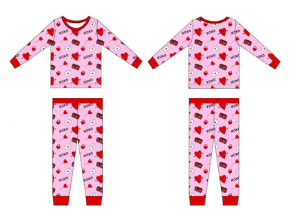 Valentine's Day Love Letters Two-Piece Bamboo Pajamas