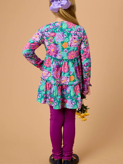 Girls Plum Tart Classic Ruffle Leggings