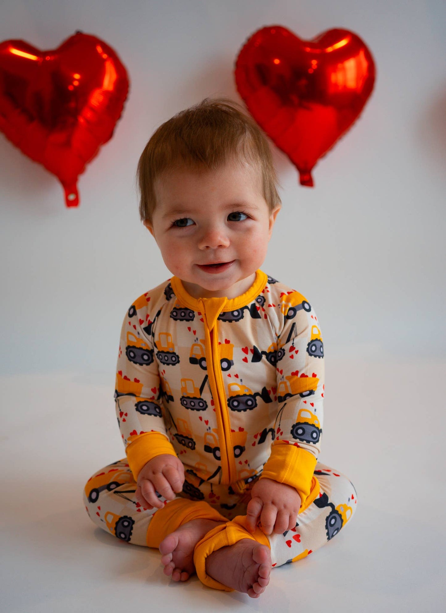 Valentine's Day Construction Bamboo Zippy Pajamas
