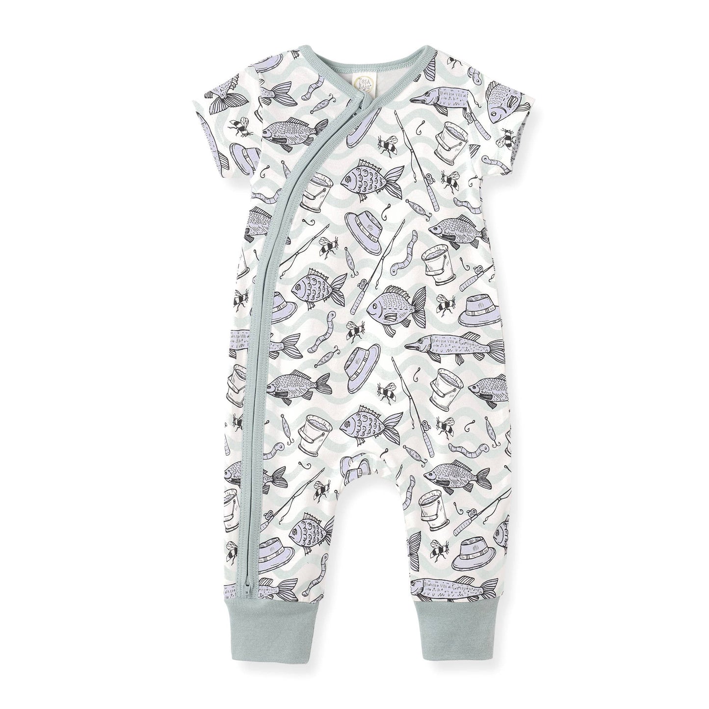 Gone Fishing Bamboo Zipper Romper