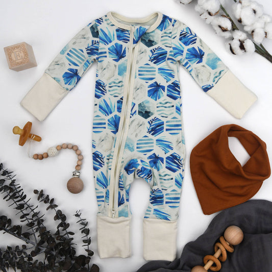 Earthy - Organic Cotton Baby Pajamas 2-Way Zipper Sleeper, Kai