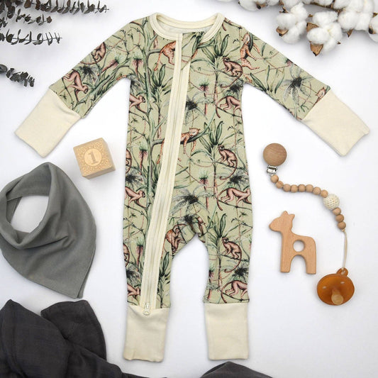 Earthy - Organic Cotton Baby Pjs 2-Way Zipper Sleeper, Mau