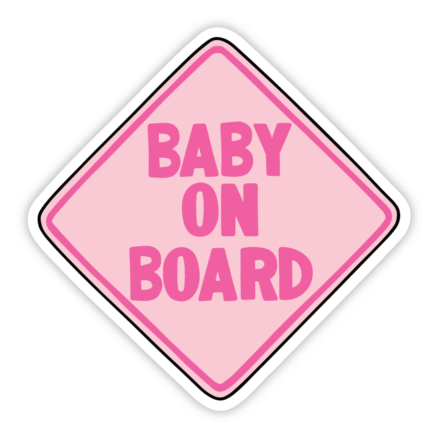 Big Moods - Baby On Board Pink - Large 5" x 5" Sticker