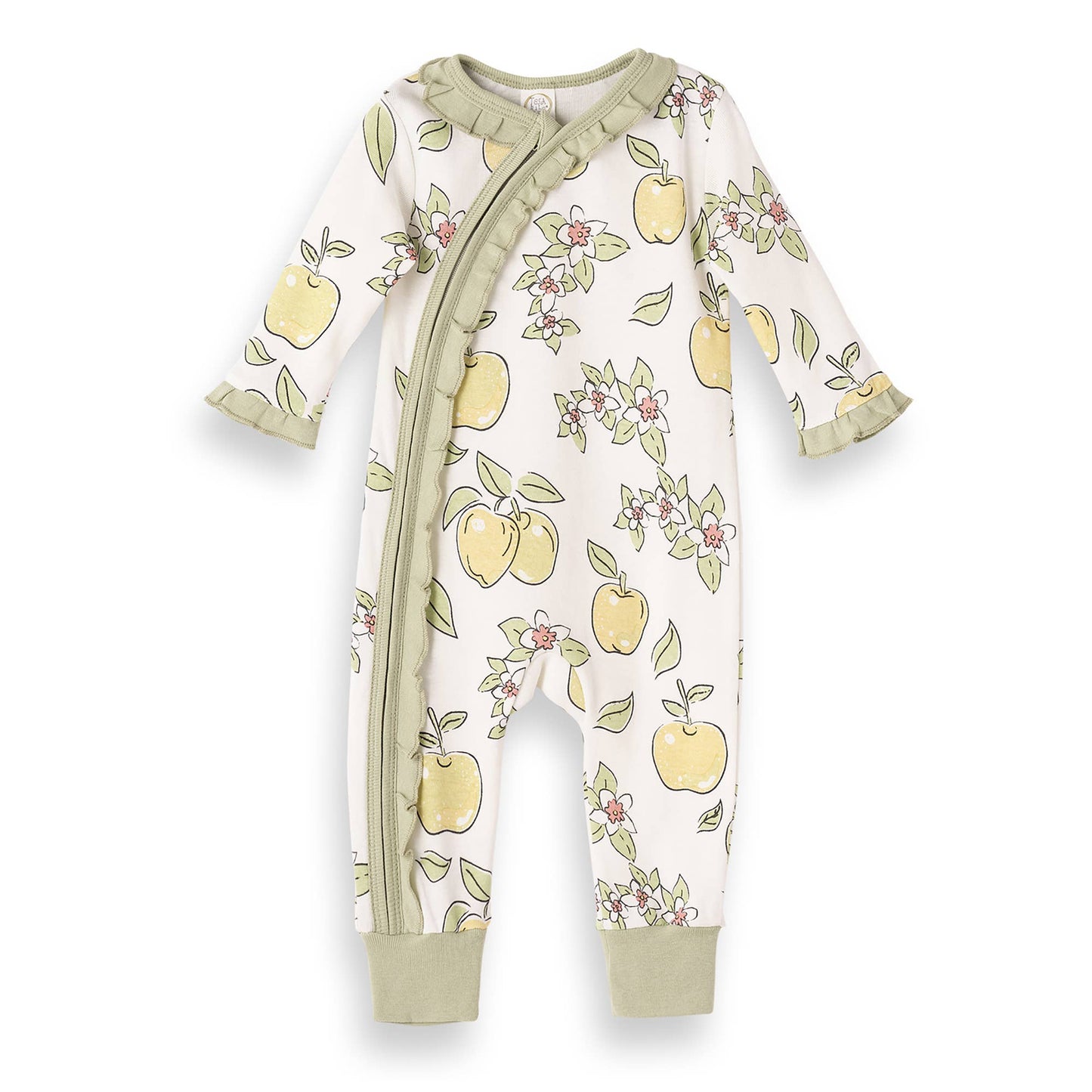 Apple Blossom Cotton Zippered Romper