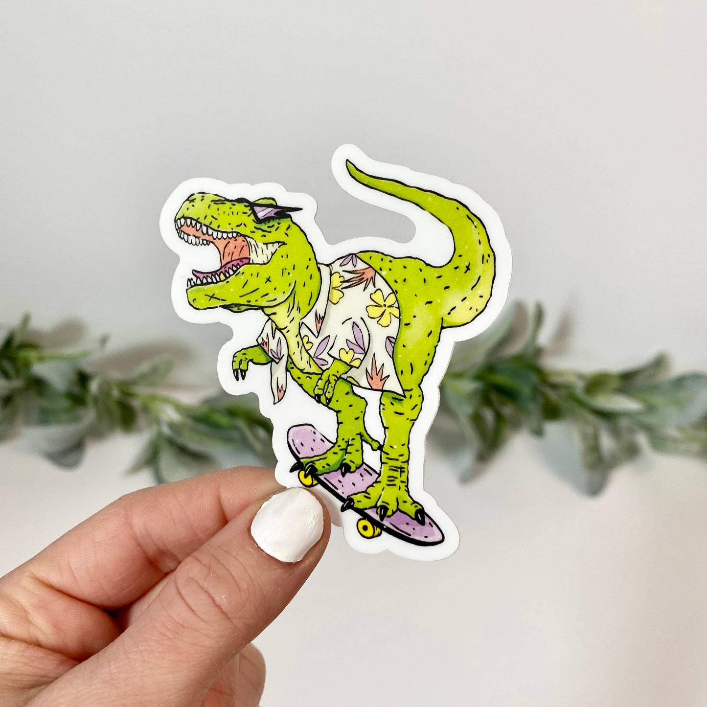 Big Moods - Rad Skateboard T-Rex Dinosaur Sticker