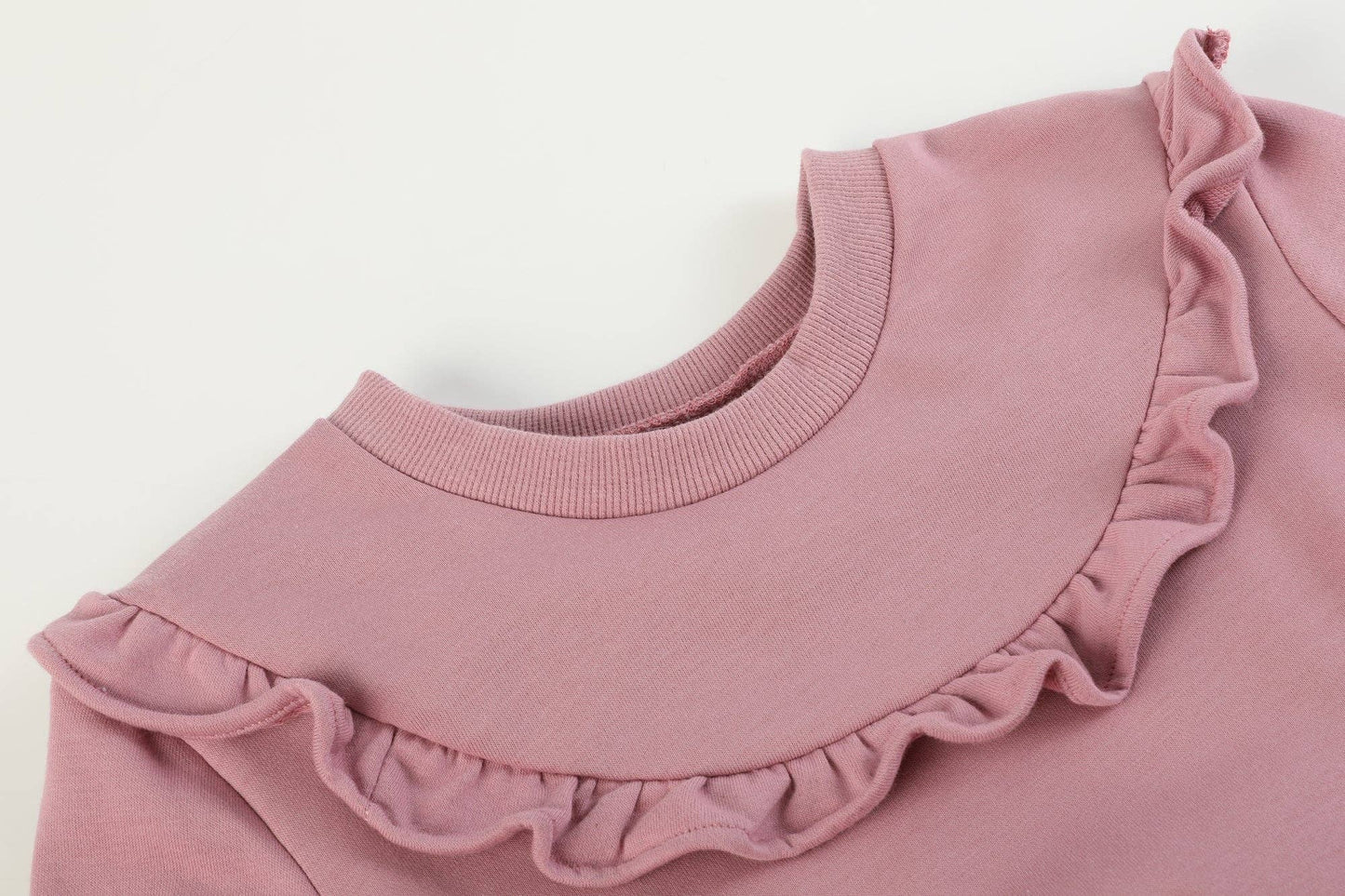 Blush Rose Ruffle Sweatshirt with Jogger Pant Set