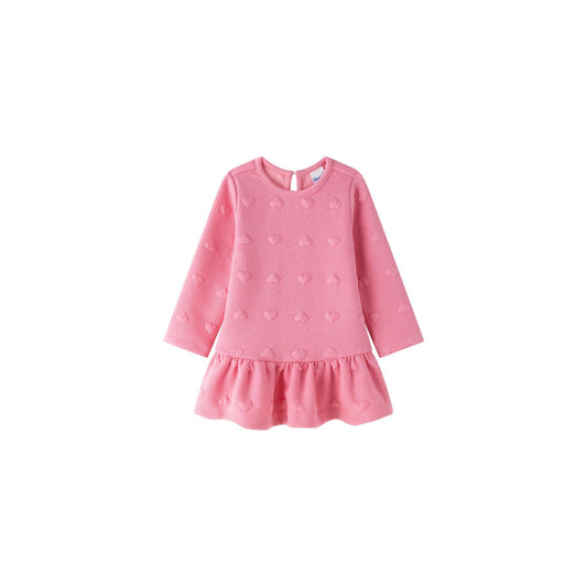 Embossed Heart Knit Baby Dress