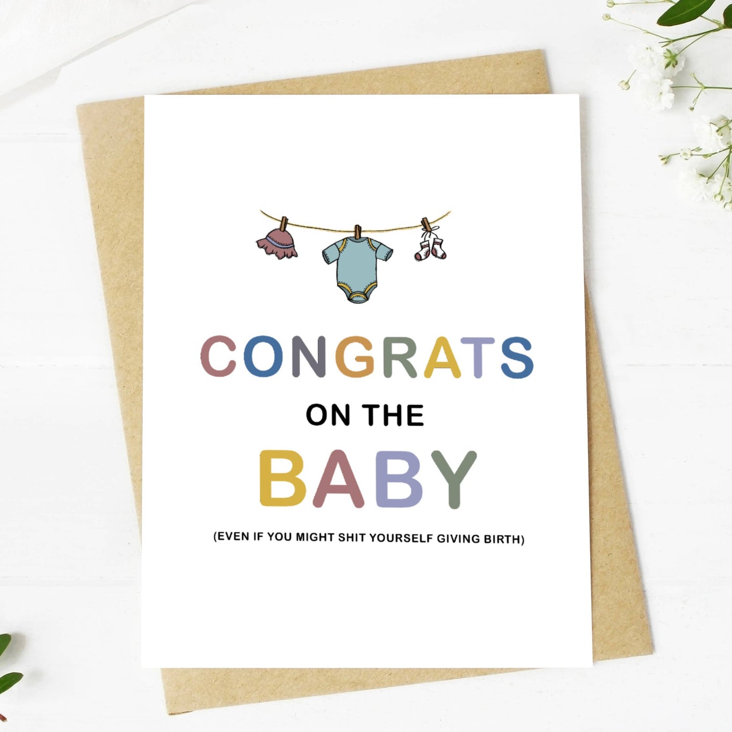 Big Moods - "Congrats On The Baby" Baby Shower Card