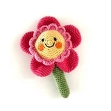 Pebble Fair Trade Handmade Crochet Cotton Friendly Flower with Stem Hot Pink