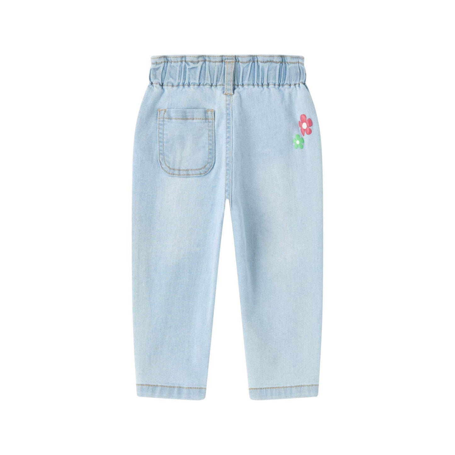 Newness Kids - Long denim pants for baby girls with elastic waist