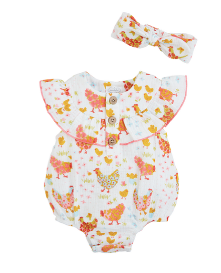 Muslin Chicken Romper