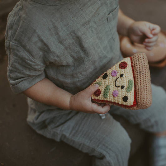 Pebble - Pretend Play Food Rattle -  Pizza Slice