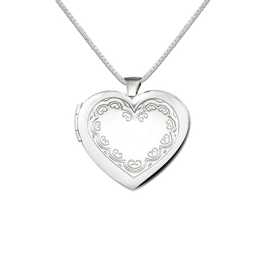 Sterling Silver Girls Embellished Heart Locket