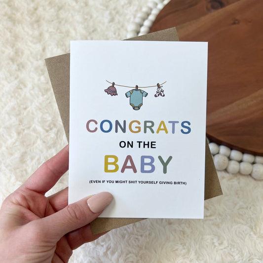 Big Moods - "Congrats On The Baby" Baby Shower Card