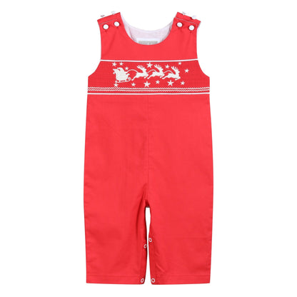 Red Santa Sleigh Overalls