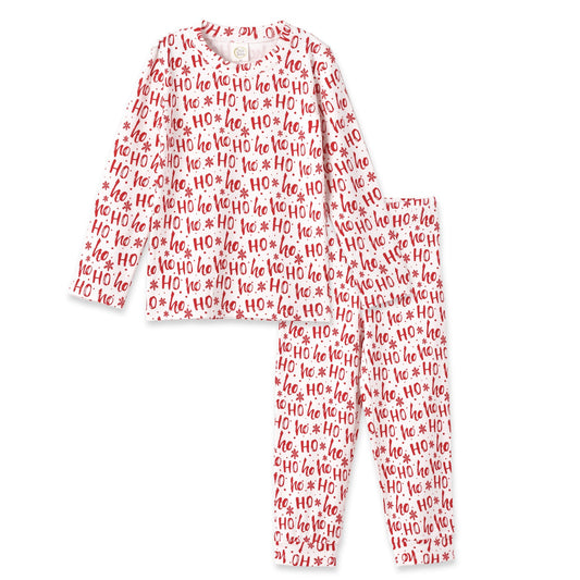 Christmas Bamboo Kids' Pajama Set Ho-Ho-Ho