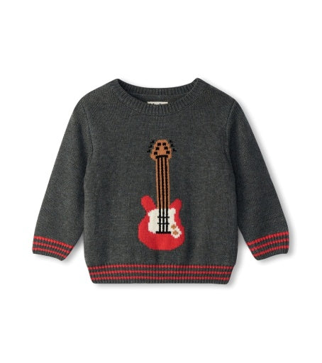 Guitar Crewneck Knit Sweater