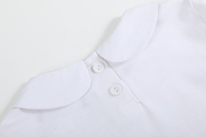 White Cotton Santa Collared Shirt